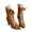 Brown, variant on Boots for Women Suede Hollow Out Lace Up Mid Calf Booties Braethable Dress Kitten Heels