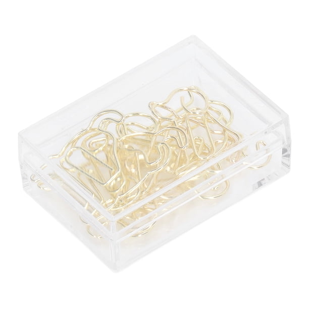 Fyearfly Paquete de 100 Clips de Papel Dorados pequeños, Clips de Papel Bonitos, Clips de Papel de Animales de Metal, Clips de Papel antioxidantes con Caja de Almacenamiento para(Dog)