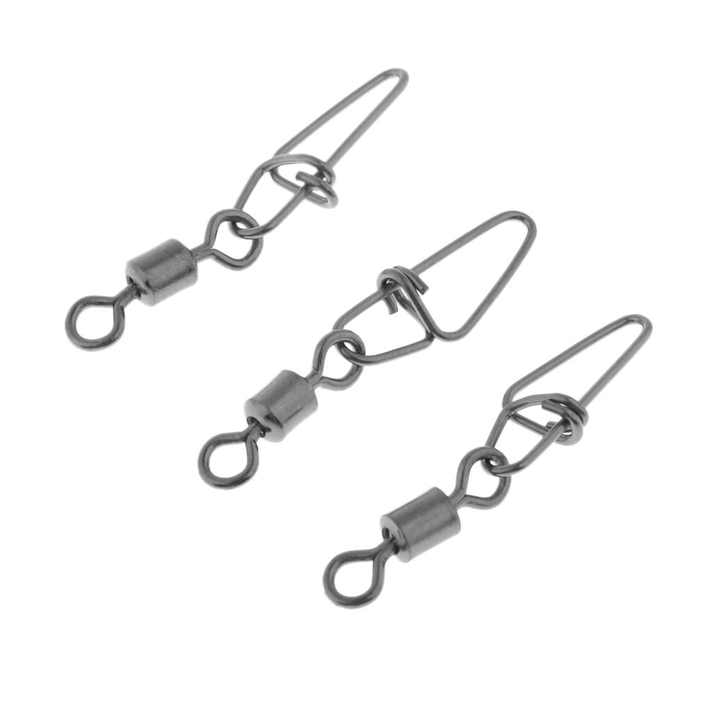GARENDE 10x50Pcs Fishing Rolling Swivel with Snap Hook Line 3.5cm