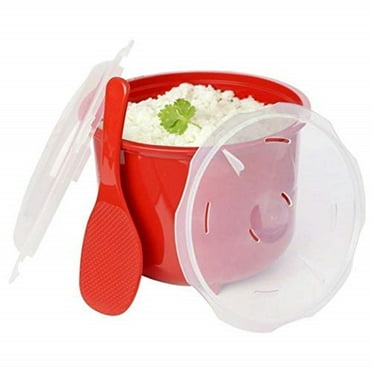 Microwave Rice Steamer Cooker  2.6L Red - Fast, Efficient, and Easy Rice Cooking Solution for Busy Families by Dependable Industries
