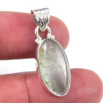 Natural Aquamarine Gemstone 925 Solid Sterling Silver Jewelry Pendant 1.25"