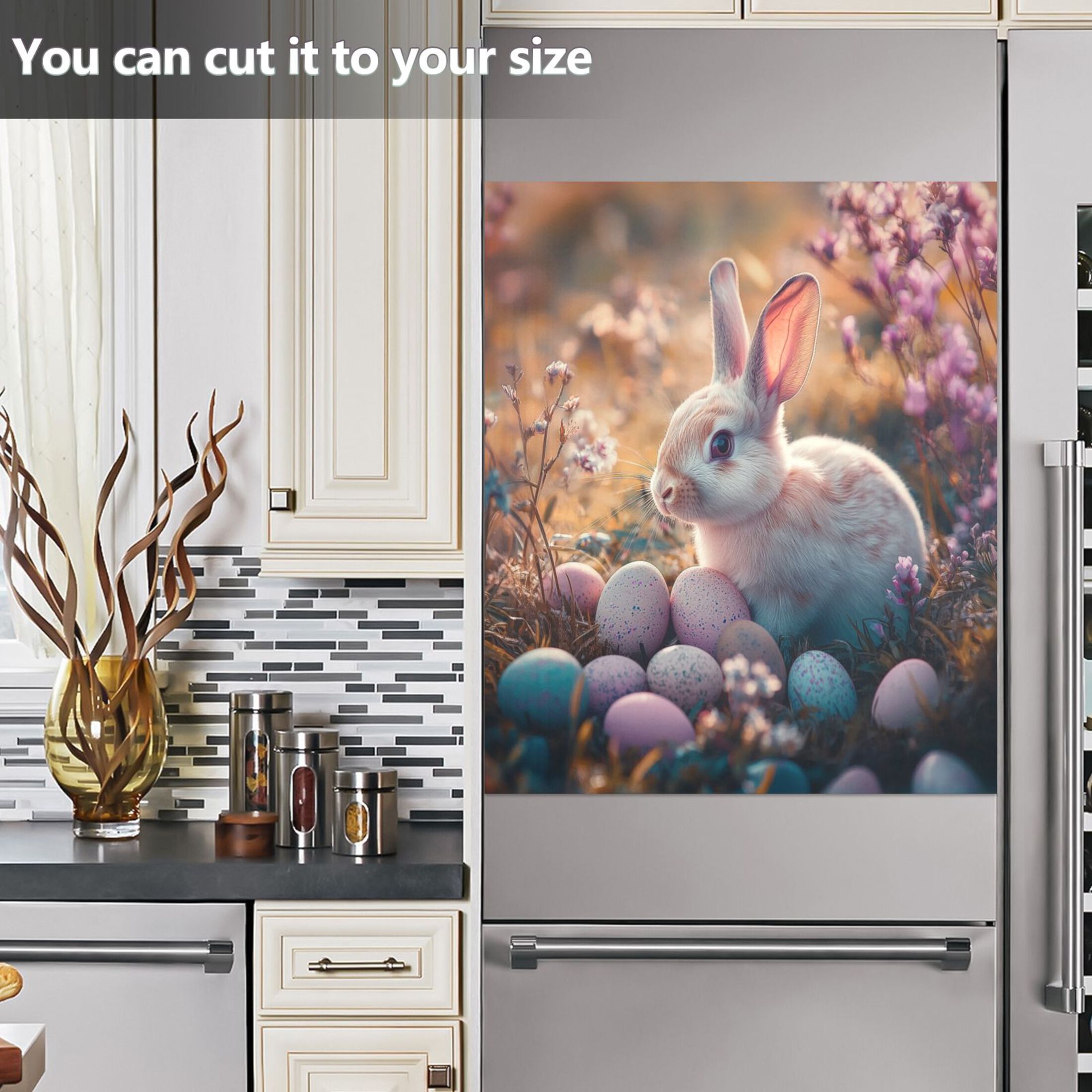 Dishwasher Magnetic Sticker 23x26 Inch Refrigerator Magnetic Sticker Washing Machine Magnetic Sticker Kitchen Panel Magnetic Sticker Home Decor Super Cool Easter Bunny