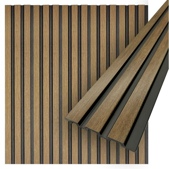 Concord 3D Wall Panels | Slat Wall Paneling - Walnut | Waterproof Slat Panel | 94.5” x 4.8” Each | 18.9 sqft. | Decorative Wood Panels CO900-70 (Pack of 6)