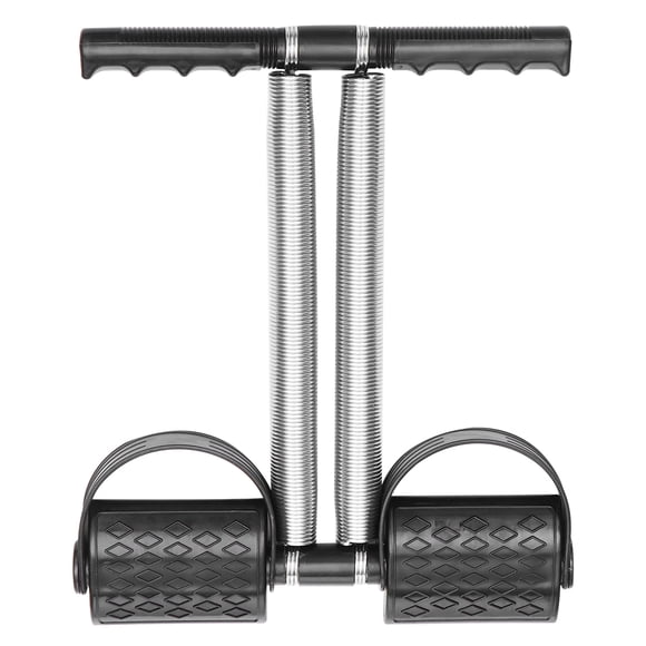 Pedal de fitness para el hogar, con doble resorte de acero y gel de sílice, para mujer y hombre (negro)