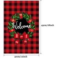thumbnail image 1 of Paquete de 2 coronas de bienvenida de Navidad para jardín, 12.0 x 18.0 in, doble cara, búfalo, a cuadros, rústica, granja, arpillera, Navidad, invierno, vacaciones, granja Feliz Sencillez, 1 of 3