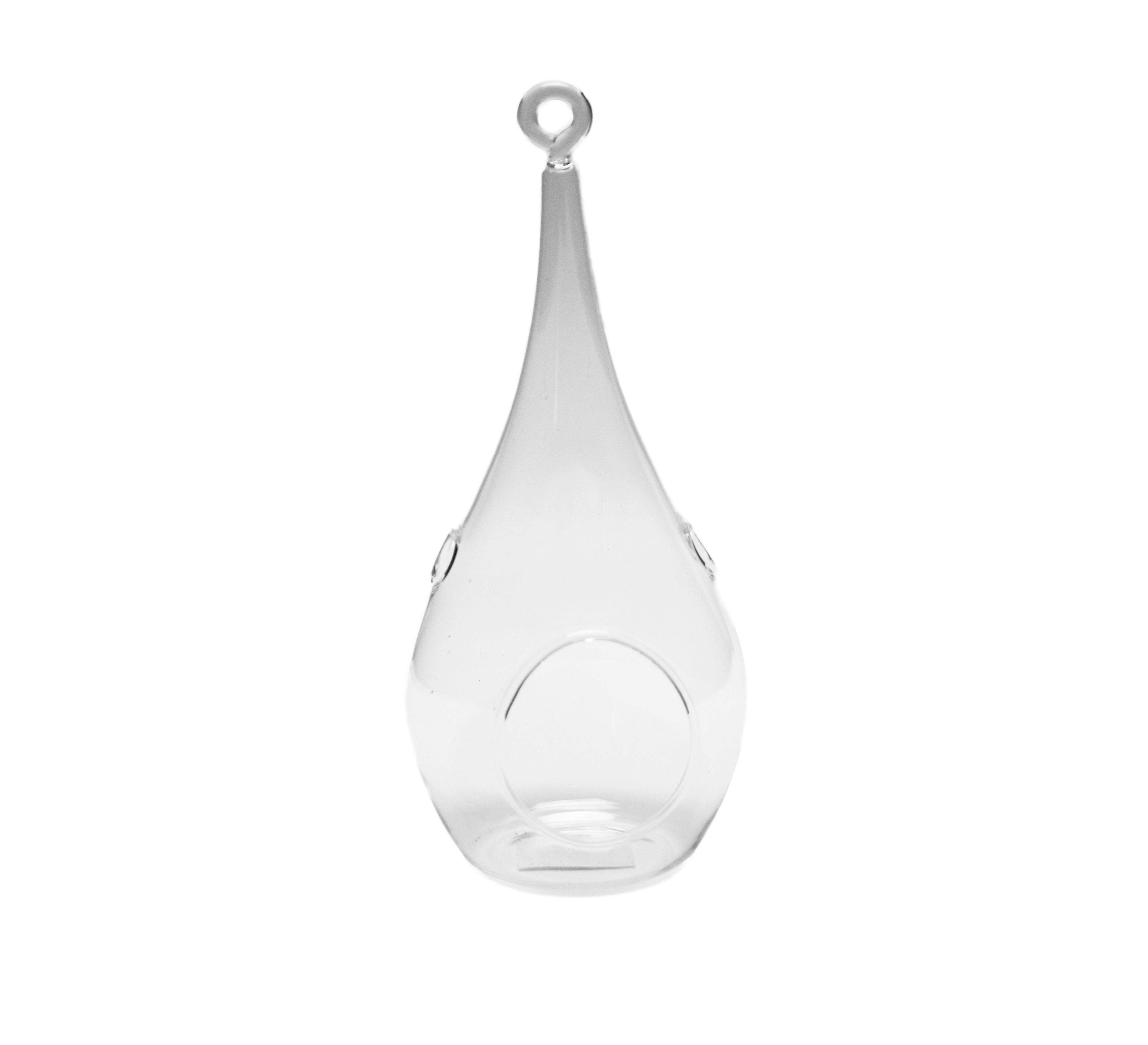 Clear Glass Pear Hanging Votive Candle Holder/Terrarium