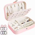 thumbnail image 2 of Cajas de joyería para mujer, organizador de joyas de viaje, estuche de almacenamiento de joyería pequeño para niñas, 2 of 5