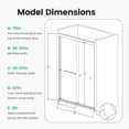 thumbnail image 2 of 56-60" W x 70" H Semi-Frameless Double Sliding Shower Door, Glass Shower Door with Water Seal Strips and Anti-Collision Protection, 1/4" (6mm) Thick SGCC Tempered Glass, Adjustable Width, Chrome, 2 of 7