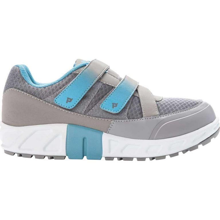 Women s Propet Matilda Strap Sneaker Grey Blue Mesh Polyurethane 8 4E Walmart