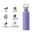 thumbnail image 4 of Elemental Classic Insulated Water Bottle, Leak Proof Thermos Water Bottle with Bamboo Lid and Metal Ring, Reusable Insulated Stainless Steel Water Bottle, 25oz - Lavender, 4 of 9