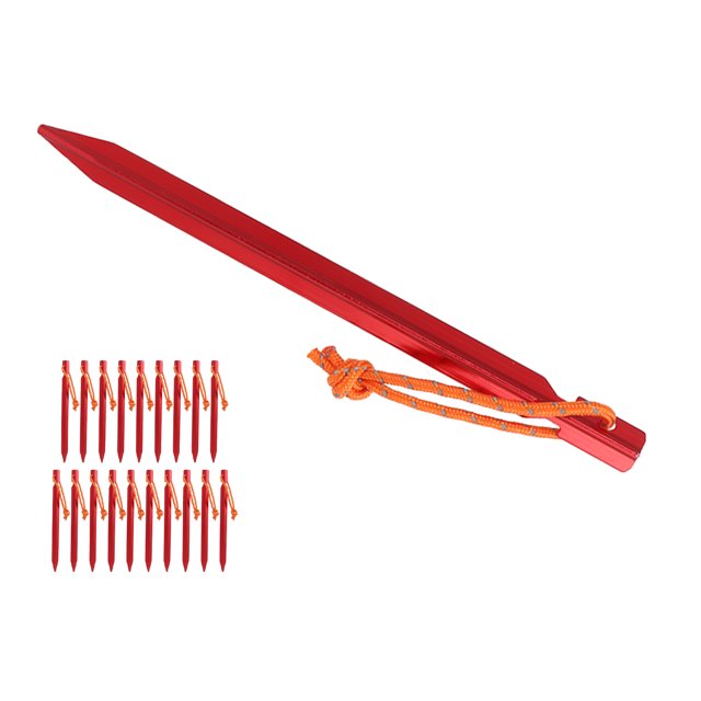 Tent Stakes V Shape Heavy Duty Tent Peg With Ropes For Outdoor Camping Tent Accessories Red