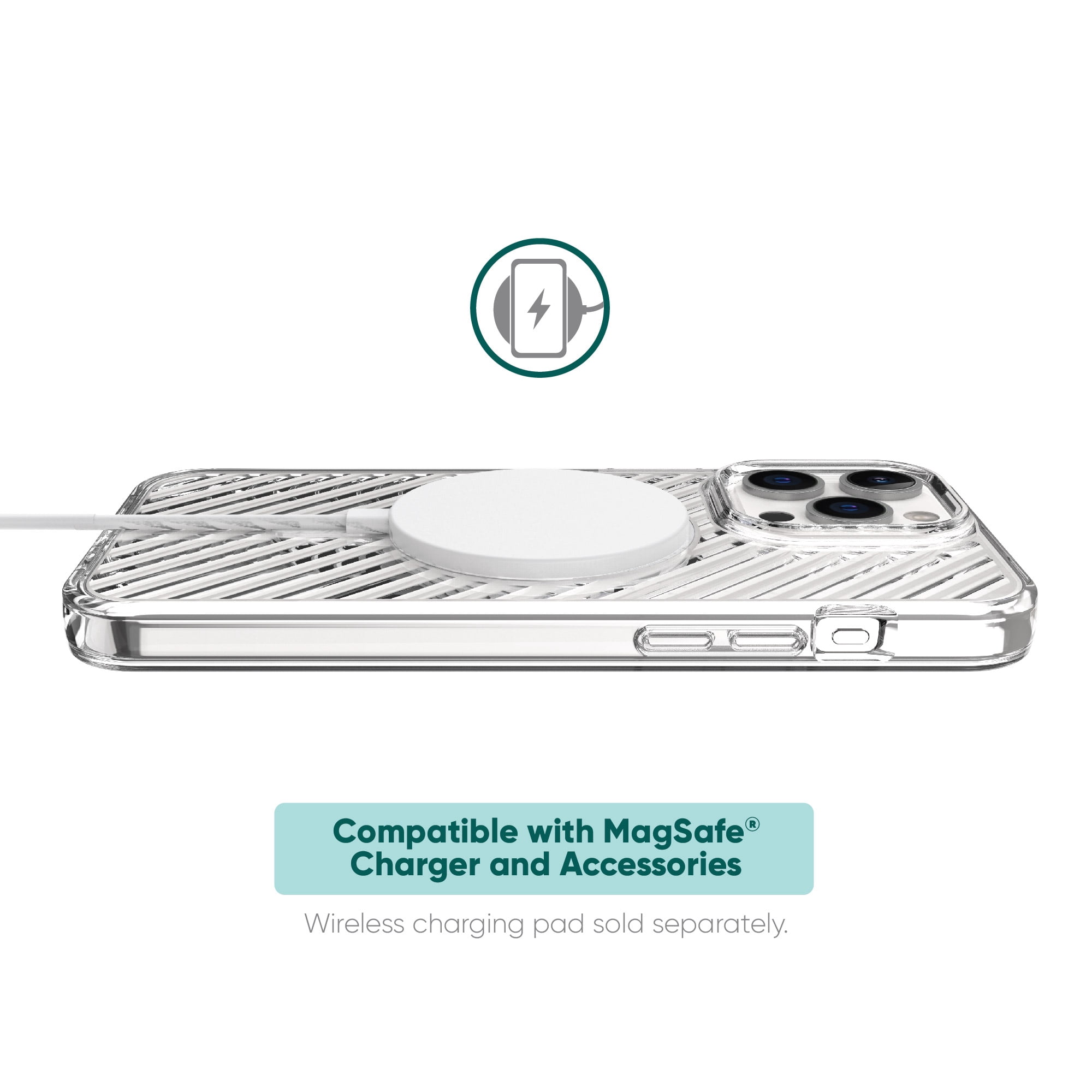 onn. MagSafe Compatible Gel Phone Case for iPhone 15 Pro Max, Clear