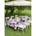thumbnail image 4 of Outdoor Tablecloth with Umbrella Hole for Patio/Picnic/Party/Camping, Purple Pink Roses Waterproof Table Cloth Rectangle Table Cover Washable, Spring Floral Elegant Pastoral Botanical (54"x 80"), 4 of 8