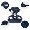 thumbnail image 2 of THE LICKER STORE Arlo Extra Small Adjustable Soft Padded No Pull Pet Harness with 3 Buckles and 3 Leash Clips, Navy, HNS1000J, 2 of 8