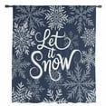 thumbnail image 2 of Navy Blue Christmas Semi Sheer Curtains Drapes for Living Room,Bedroom,French Doors Window 96 Inches Long,Retro Rustic Winter Snowflakes Xmas Rod Pocket Chiffon Curtain Drapery Voile Draperies Panel, 2 of 6
