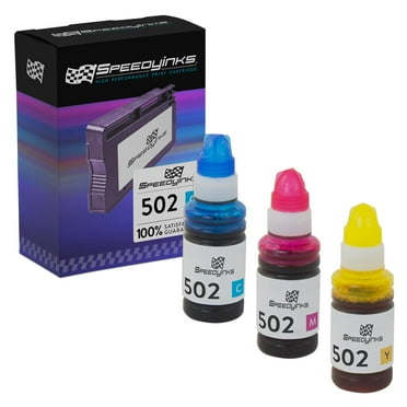 SPEEDYINKS Compatible Ink Bottle Replacement for Epson 502 (3 Set - Cyan, Magenta, Yellow) for use in Epson ET Series, Epson Expression and Epson WorkForce