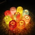 thumbnail image 1 of Set de 10 faroles de papel Xidouyuer de 15 cm con luces LED y borlas, 1 of 9