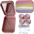 thumbnail image 1 of Xeahung Pink Contact Lens Case Travel Kit Portable Contact Case with Mirror Tweezers Remover Tool Solution Bottle for Daily Outdoor Office, 1 of 5
