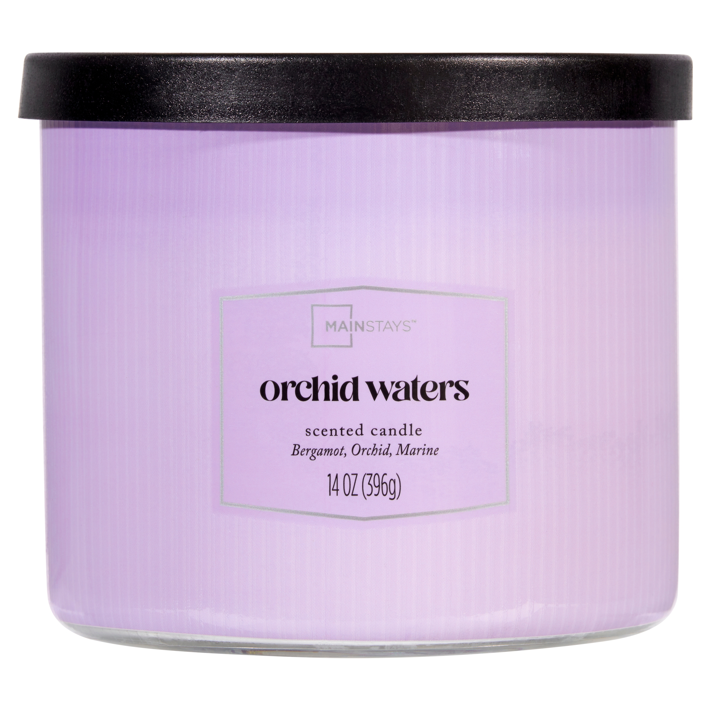 Mainstays 3 Wick Textured Wrapped Orchid Water Candle, 14 Ounce