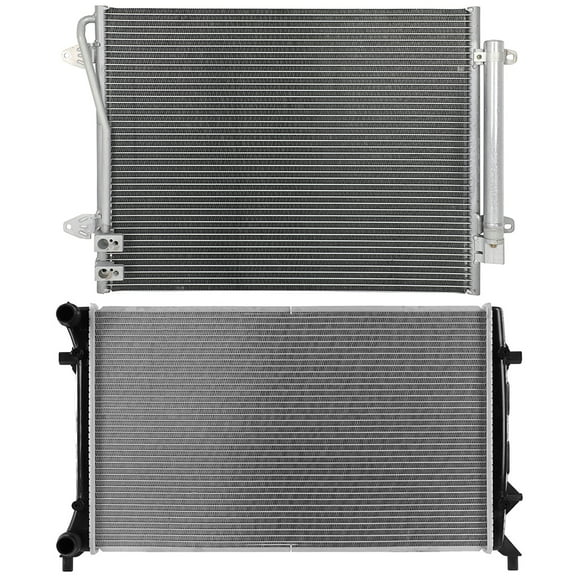 cciyu Aluminum Radiator Replacement 2016-2018 for Volkswagen for Passat2964 Plastic Radiator Auto Parts Complete radiator Radiator Engine Coolant Radiator Assembly Radiator