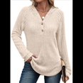 thumbnail image 3 of Camisetas de Larga para Mujer, Sudaderas con Capucha de Moda con Bolsillo de Canguro, Sudaderas de Otoño Albaricoque M, 3 of 8