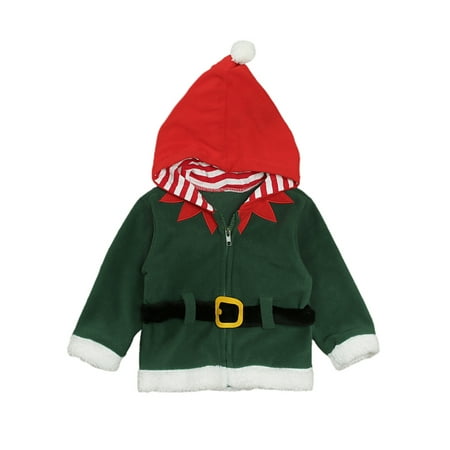 

Bagilaanoe Christmas Toddler Baby Boy Girl Hooded Jacket Fleece Long Sleeve Zipper Coat 6M 12M 2T 3T 4T 5T Kids Fall Casual Outwear
