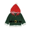 hirigin Kids Christmas Santa Jacket Hooded Long Sleeve Fleece Jacket