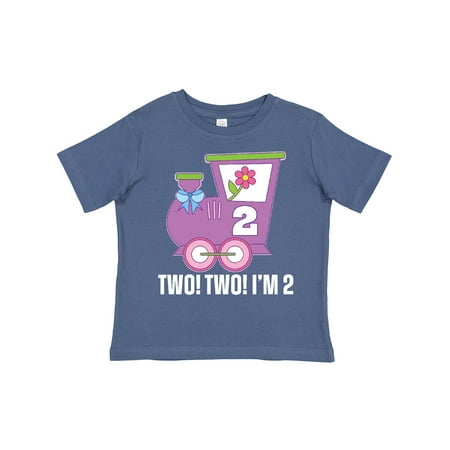 

Inktastic 2nd Birthday Cute Train I m Two Gift Toddler Toddler Girl T-Shirt