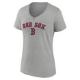 thumbnail image 2 of Women's Gray Boston Red Sox Team Lockup V-Neck T-Shirt, 2 of 3