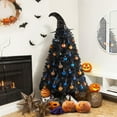 thumbnail image 4 of Favory 4.5ft Black Artificial Christmas Pine Tree Seasonal Holiday Carnival Home Party Decoration for Home, Office, Party Decoration Indoor Outdoor with 483 Branch Tips and Foldable Stand, 4 of 11