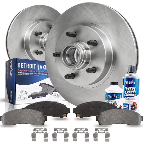 Detroit Axle - 6pc Front Brake Kit for Ford Explorer Ranger Mazda B2300 B3000 B4000 Disc Brakes Rotors Ceramic Brake Pads w/Hardware Replacement: 11.28" inch Rotor