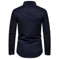 thumbnail image 4 of Rloper-Lop Mens Dress Shirts Formal Long Sleeve Casual Button Down Business Clothes for Wedding Party Business Tuxedo Solid Color Tee Tops Navy L, 4 of 9