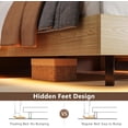 thumbnail image 6 of Honfach Full Size Bed Frame with 2-Tier Storage Velvet Fabric Upholstered Headboard, Wooden Platform Bed Frame w/Charging Station & LED Lights,Natural, 6 of 9
