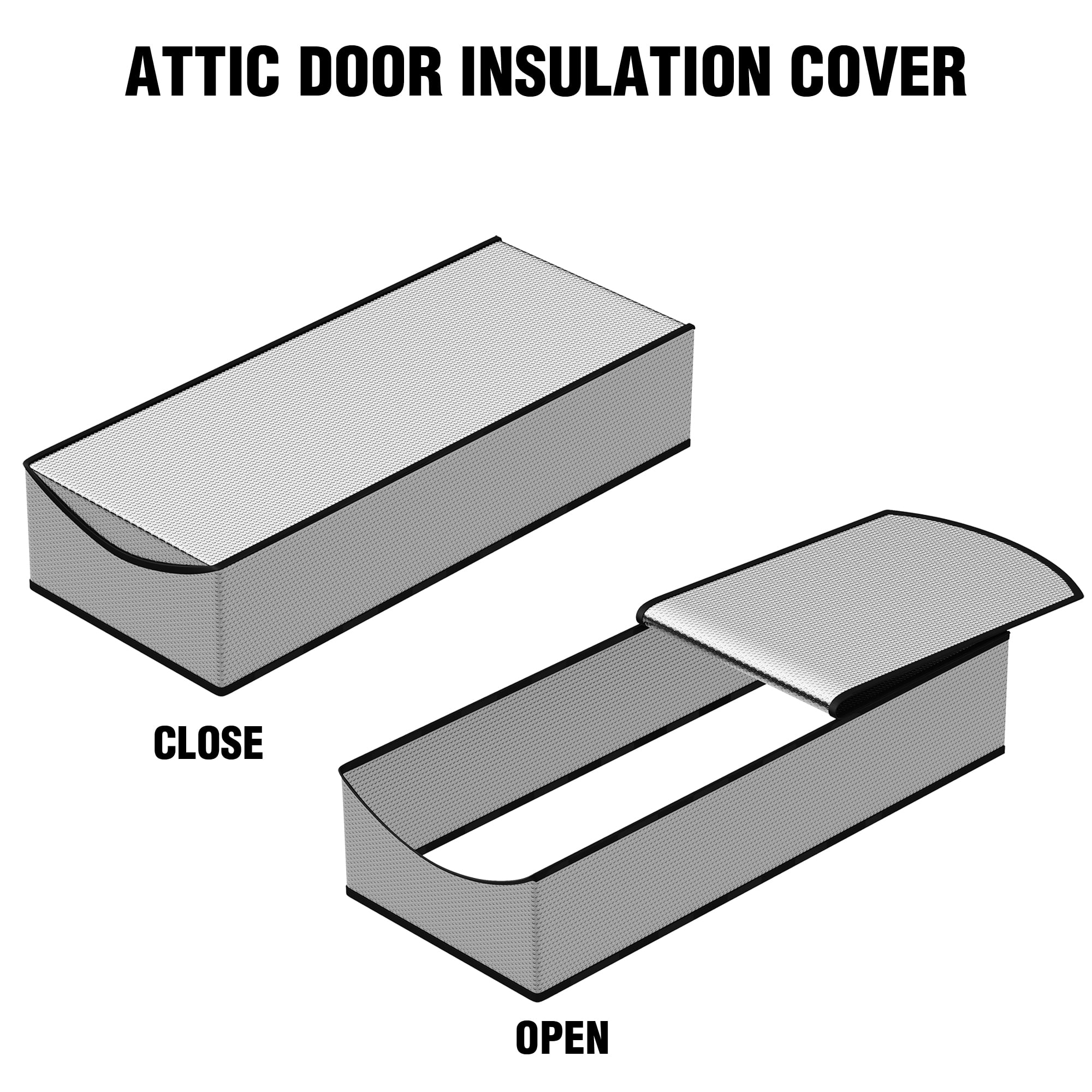 Leumius Pull-Down Aluminum Attic Ladder with Custom Fit Insulation Cover, 22.5 x 54 Inch Attic Stair Opening, Aluminum Foil Insulated, Zippered Combo Set