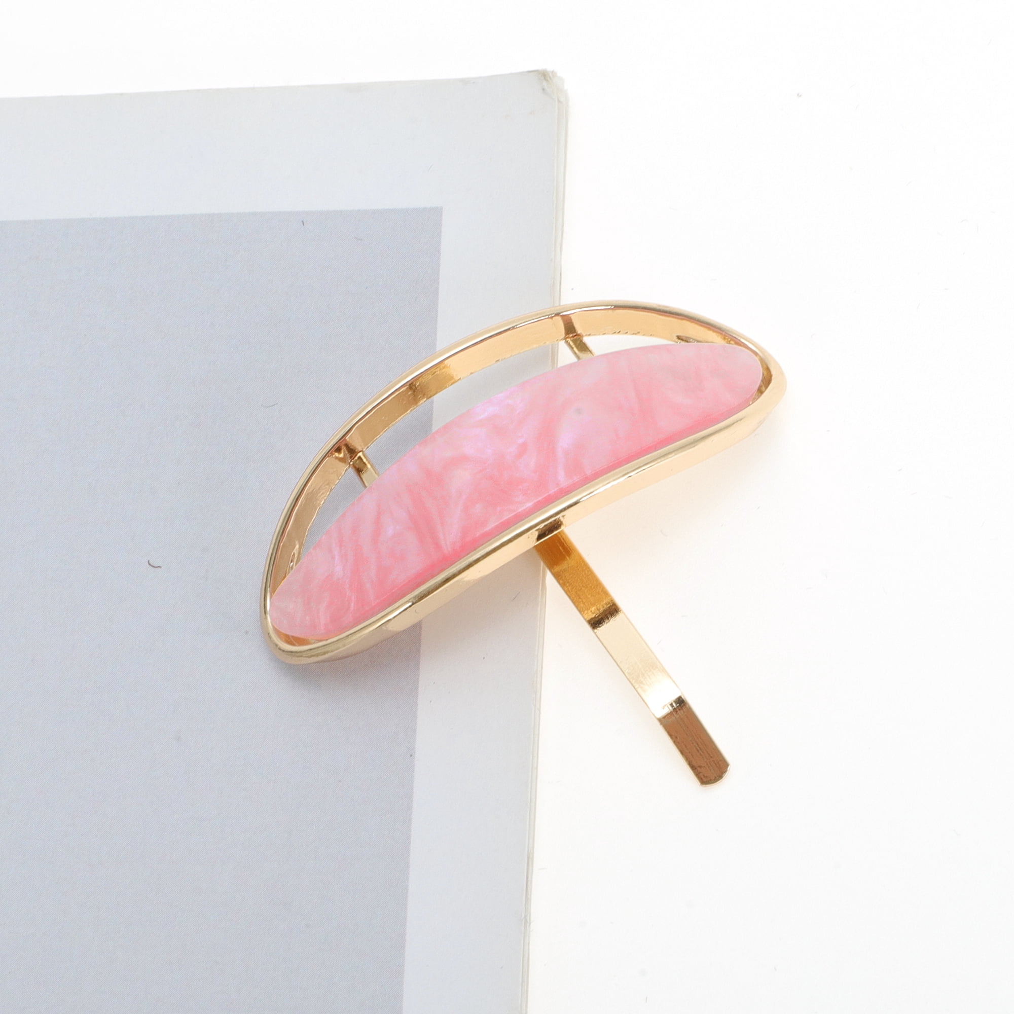 Unique Bargains Stylish Semi-hollow Ponytail Buckle Hair Clip for Women 1 Pc Pink
