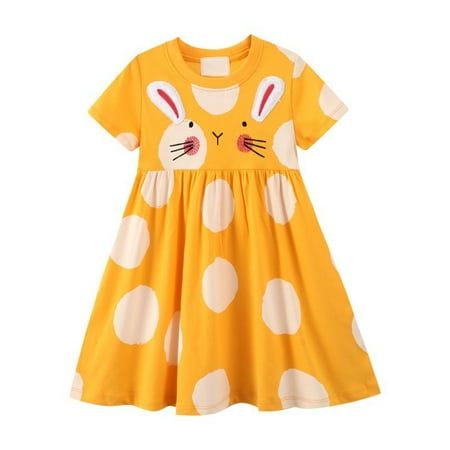 

Bullpiano Toddler Girls Summer Casual Dresses Kids Cute Princess Tutu Dress 2-7T