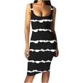 thumbnail image 2 of Lenago Robes Grande Taille pour Femmes 2023 Mode pour Femmes Décontractée d'Été Sans Manches à Épaules Dénudées Imprimé Robe à Col Rond Robes d'Été de Plage en Liquidation, 2 of 4
