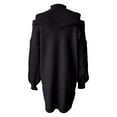 thumbnail image 4 of Fiaer Sweater Dresses for Women Turtleneck Long Sleeve Thermal Warm Loose Fit Casual Trendy Mini Dress Black XL, 4 of 5