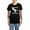 With Blue Strpe Pant, variant on - T Rex Small Arms Carry License Dinosaur Pajamas - Women's Short Sleeve Print T-Shirt and Pants Dark Cotton Pajama Set