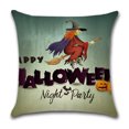 thumbnail image 4 of Juego de 4 fundas de almohada para decoración de Halloween, 18.0 x 18.0 in, decoración de Halloween, liquidación de truco o trato, granja, calabaza, murciélago, funda de almohada para sofá, sala de es, 4 of 5