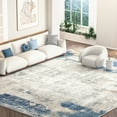 thumbnail image 2 of Nefoso 8ft x 10ft Area Rugs, Washable Area Rugs for Living Room Bedroom Home Decor, Non-Slip Carpet, Modern Abstract, Blue & Beige, 2 of 10