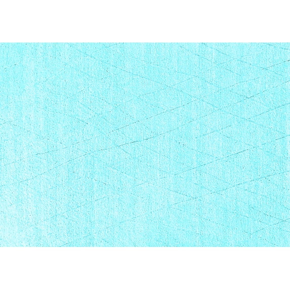 Ahgly Company Indoor Rectangle Solid Light Blue Modern Area Rugs, 7' x 10'