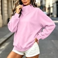thumbnail image 5 of Brqkzdu Women Mock Neck Sweatshirt Drop Long Sleeve Casual Oversized Sweatshirts Fall Lightweight Loose Fit Comfy Pullover Sweatshirt, 5 of 10