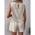 thumbnail image 5 of Women'S 2 Piece Vacation Outfits Sleeveless Tank Top and Matching Shorts Sets Khaki S, 5 of 10