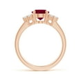 thumbnail image 2 of ANGARA Natural Solitaire Oval 2 ct Ruby and Diamond Promise Ring in 14K Rose Gold for Women (Size-9x7mm) | July Birthstone Jewelry for Her | Natural Ruby Rings, 2 of 13