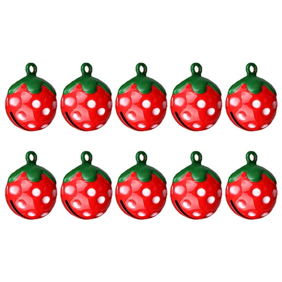 BESTOYARD Fruit Charms Pendant Strawberry Shape Bell for Collar 10Set