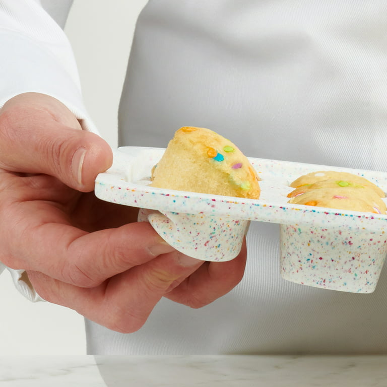 Stucture Silicone™ Confetti Fuchsia 24-Count Mini Muffin Pan - Cutler's