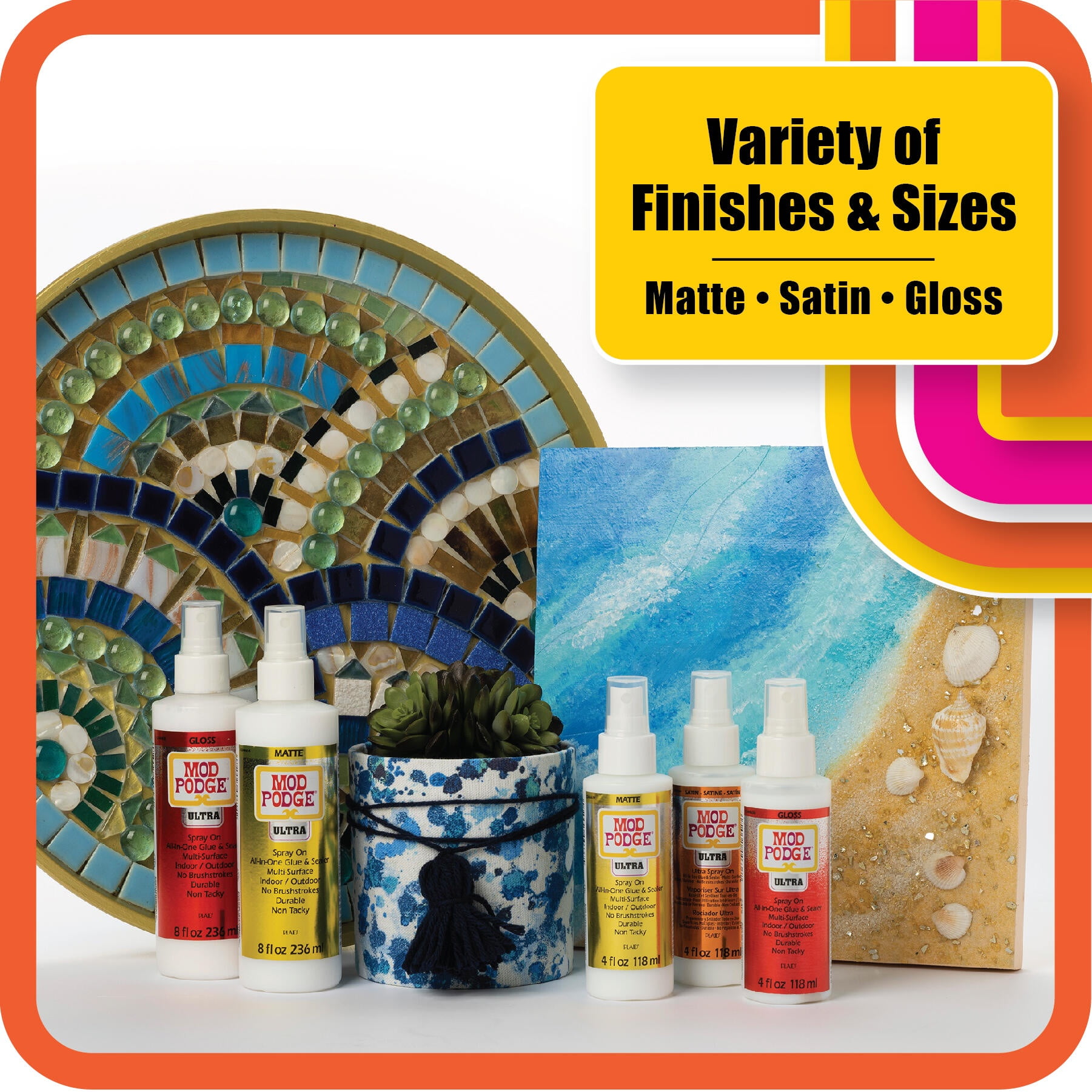 Mod Podge Ultra Spray On All-in-One Glue and Sealer, Gloss Finish, 8 fl oz