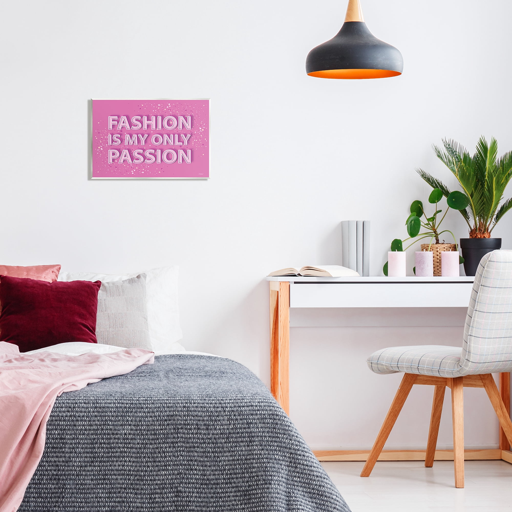 Stupell Industries Fashion is Passion Phrase Beauty & Fashion Painting Unframed Art Print Wall Art, 15 x 10