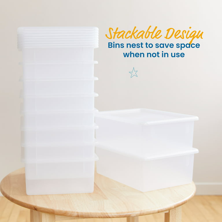 Bendi-Bins with Handles, Flexible Plastic Storage Baskets, 14.6in x 11